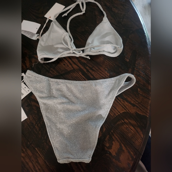 Good American Tiny Ties Silver Sparkle Bikini - Picture 7 of 7